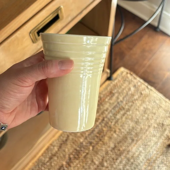 FIESTA 1930s Cream Ceramic Cups - Regular & Small Size - Set of 2